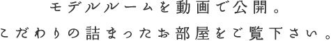 モデルルームを動画で公開。こだわりの詰まったお部屋をご覧下さい。